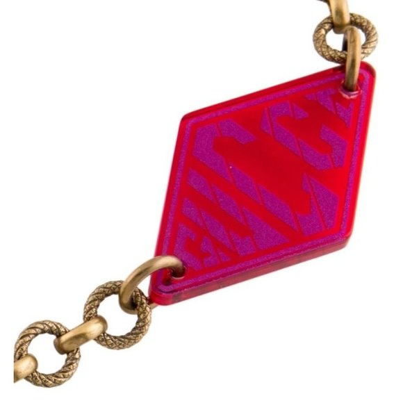 NEW Gucci retro gold chain & red Lucite belt - Alla Moda Vintage - Picture 2 of 6